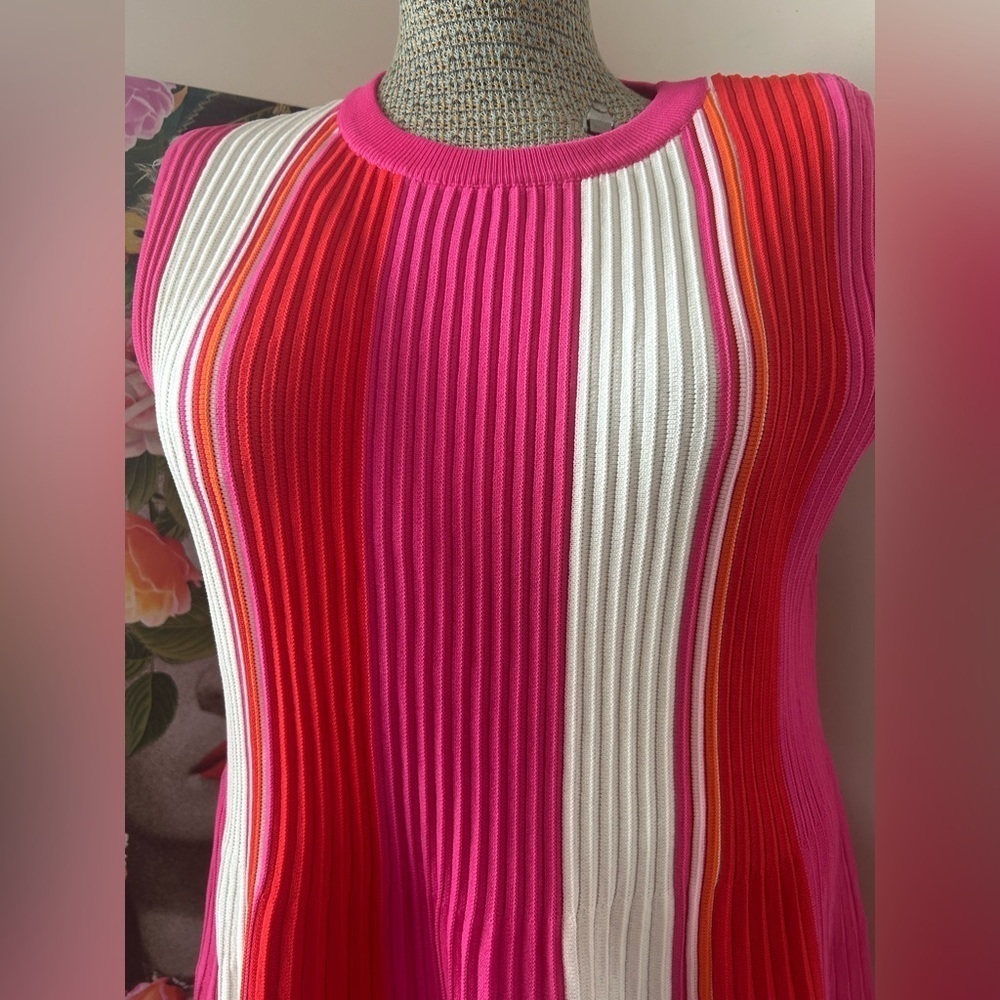 NWOT SCOOP PINK SUNSET SWEATER DRESS Sz.20 CREW NECK, STRIPED, PULLOVER, STRETCH - Picture 8 of 10
